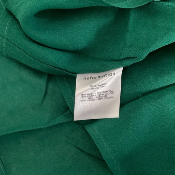 Reformation Juliette Dress in Emerald Green - Picture 9 of 9